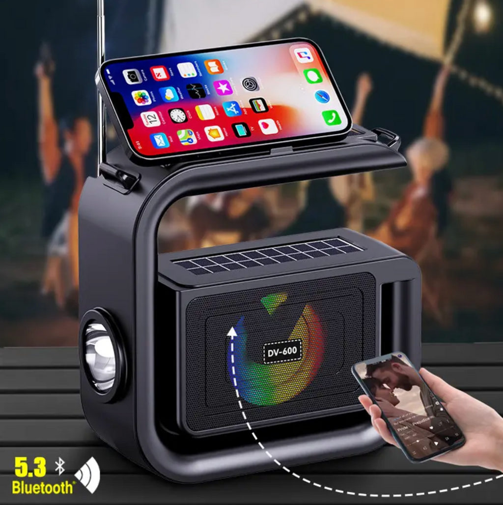 Solar Bluetooth Speaker with LED Light