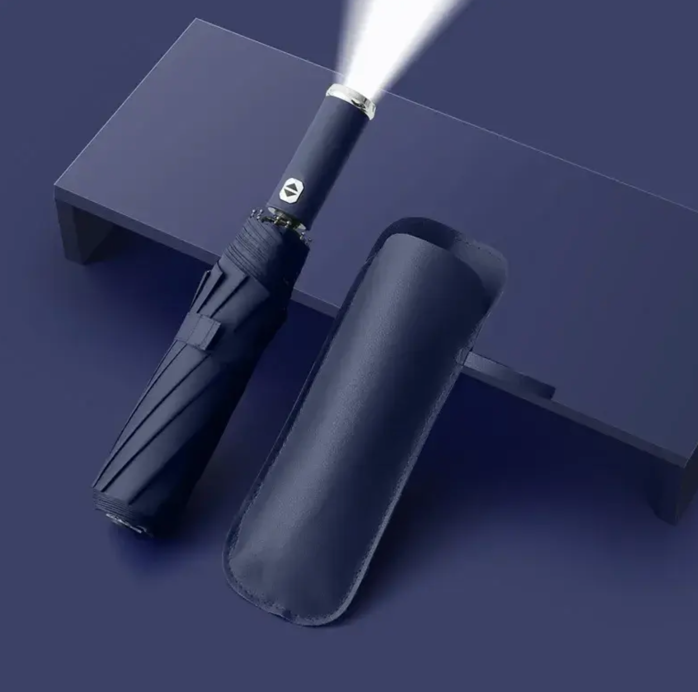Automatic 3-Fold LED Sun & Rain Umbrella
